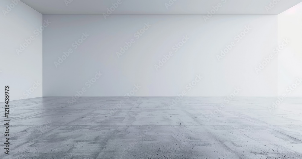 A minimalistic interior space with a smooth concrete floor and blank walls. A minimalistic interior space with a smooth concrete floor and blank walls.
