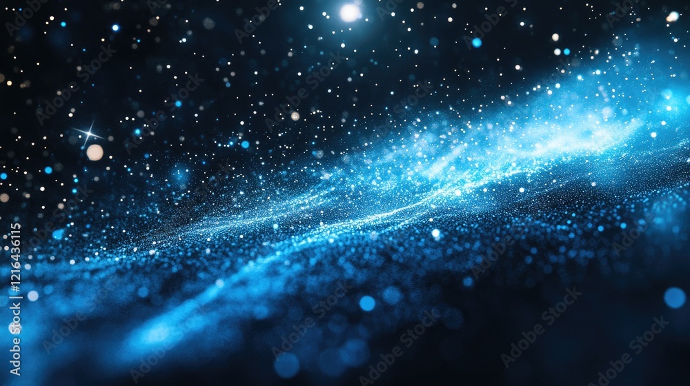 Abstract digital background featuring dynamic lines and glowing particles in varying shades of blue. Abstract digital background featuring dynamic lines and glowing particles in varying shades of blue.