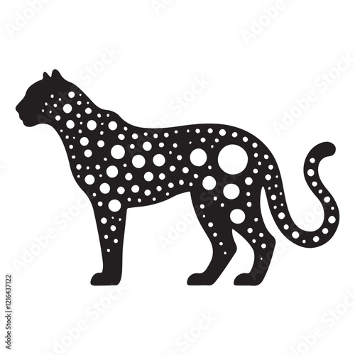 Leopard Silhouette Vector Illustration in Standing Position