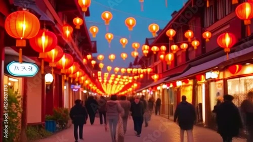 Chinese spring festival lights in the park