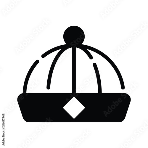 Grab this visually perfect icon of chinese cap, chinese traditional hat vector design