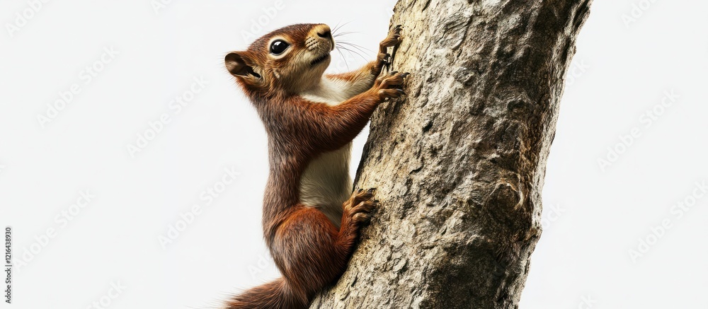 Obraz premium Squirrel Climbing Tree