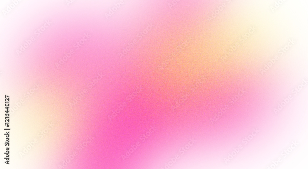 Abstract design element in the form of a blurred gradient in pink and yellow tones with grain texture Abstract design element in the form of a blurred gradient in pink and yellow tones with grain texture