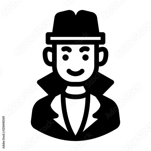 male intelligence agent avatar solid