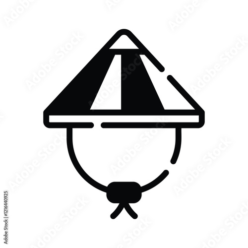Chinese bamboo hat, vector design of headwear accessory
