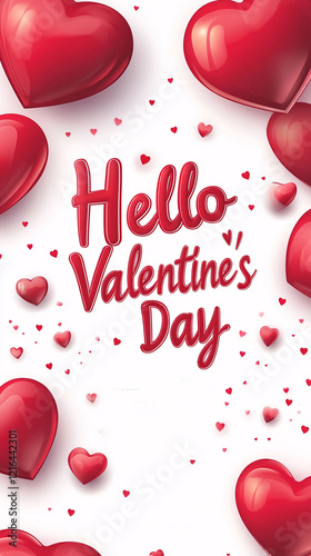 Valentine's card with a romantic design, hearts, and a love message to celebrate the day.