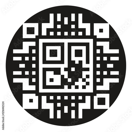 silhouette Vector Scan QR code logo icon