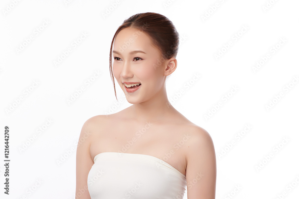 Beautiful young asian woman with clean fresh skin on white background, Face care, Facial treatment, Cosmetology, beauty and spa, Asian women portrait. Beautiful young asian woman with clean fresh skin on white background, Face care, Facial treatment, Cosmetology, beauty and spa, Asian women portrait.