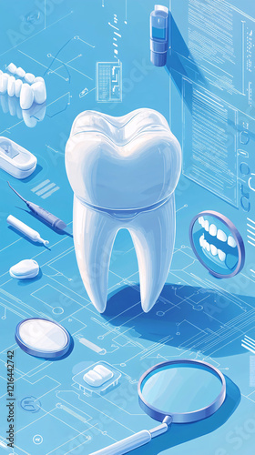 Illustration of a healthy, clean tooth symbolizing the importance of dental care and hygiene.