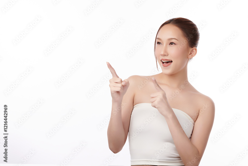 Beautiful young asian woman with clean fresh skin on white background, Face care, Facial treatment, Cosmetology, beauty and spa, Asian women portrait. Beautiful young asian woman with clean fresh skin on white background, Face care, Facial treatment, Cosmetology, beauty and spa, Asian women portrait.