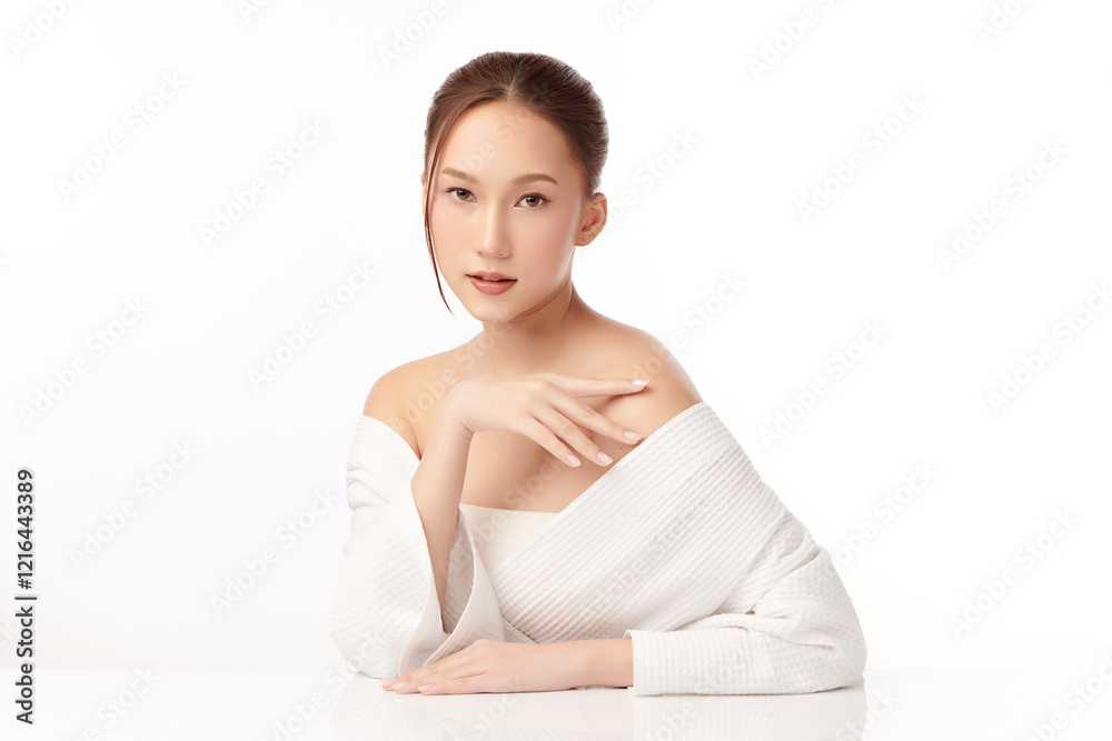 Beautiful young asian woman with clean fresh skin on white background, Face care, Facial treatment, Cosmetology, beauty and spa, Asian women portrait. Beautiful young asian woman with clean fresh skin on white background, Face care, Facial treatment, Cosmetology, beauty and spa, Asian women portrait.