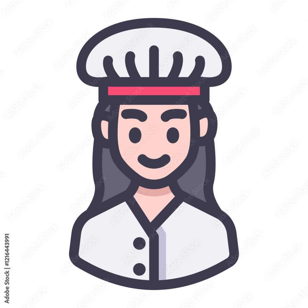 Obraz premium female chef avatar filled