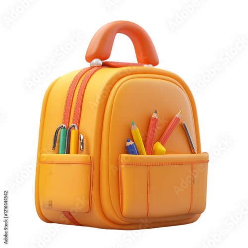 3d rendering of back to school icon on white background