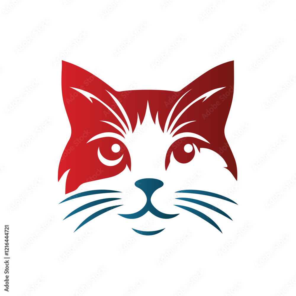 Obraz premium Minimalistic Abstract Cat Logo Design Vector Illustration