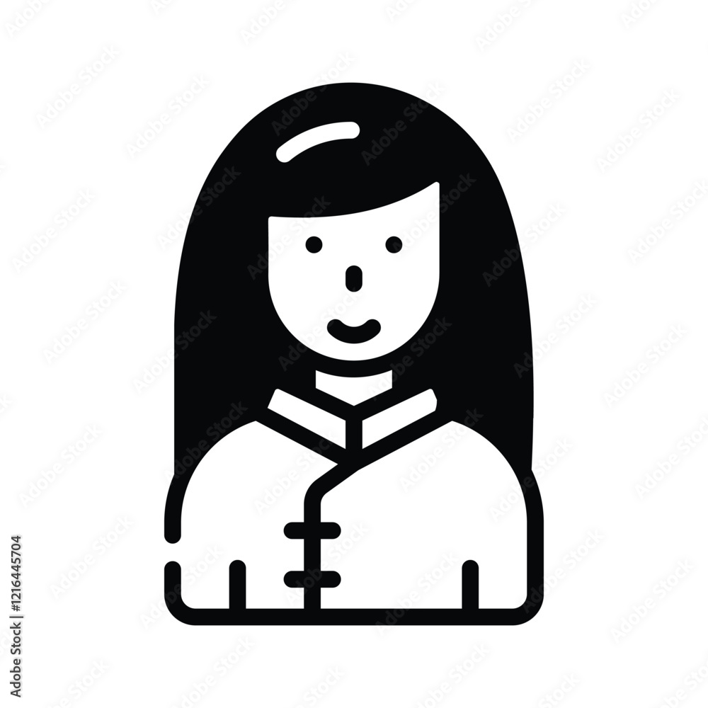 Chinese woman wearing traditional clothes, icon of chinese woman Chinese woman wearing traditional clothes, icon of chinese woman