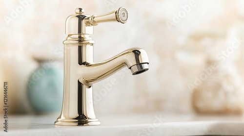 Chrome faucet with a brass core, durable and timeless design photo