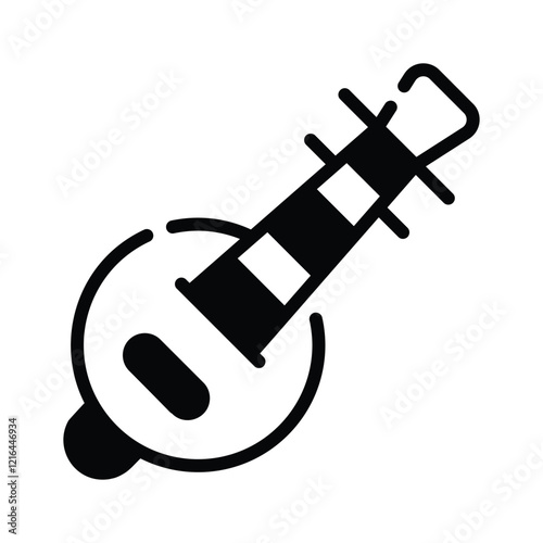Have a look at this creatively crafted icon of chinese guitar, veena vector design