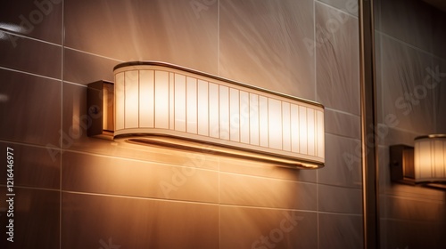 Elegant bathroom light fixture enhances modern design in a stylish interior space