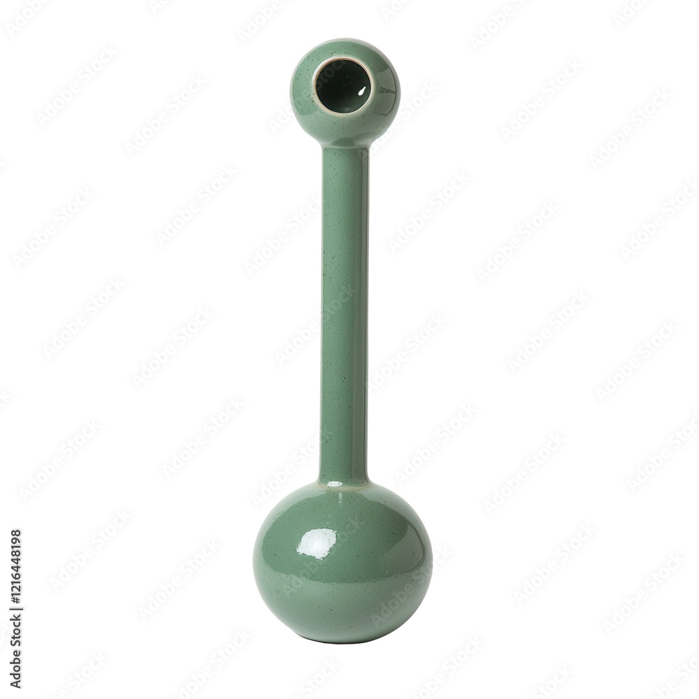 Green ceramic vase, studio shot, minimalist background, home decor Green ceramic vase, studio shot, minimalist background, home decor