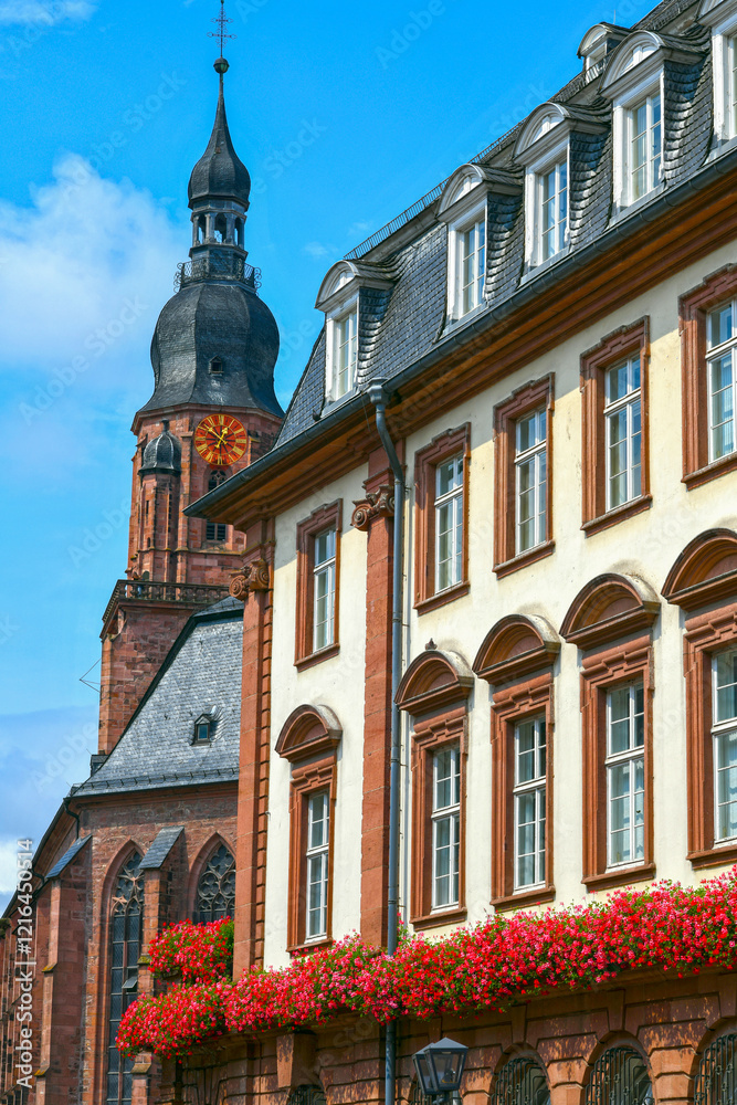 Obraz premium Die Altstadt von Heidelberg in Baden-Württemberg