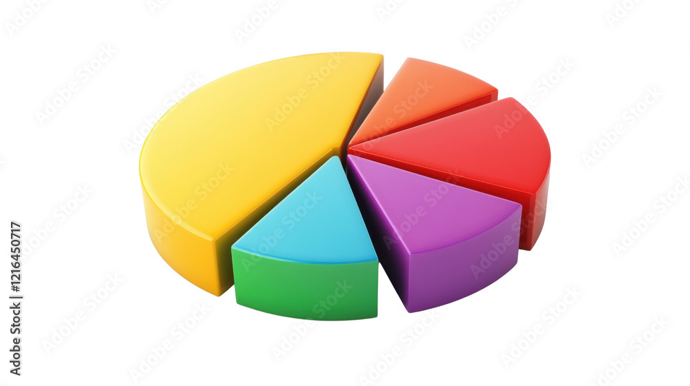 Obraz premium Colorful Pie chart isolated on white background 