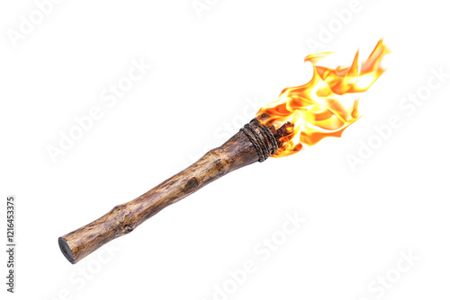 Flaming Wooden Torch Light Fire Heat