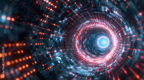 Wallpaper Mural Swirling vortex of binary code in a dark futuristic Torontodigital.ca