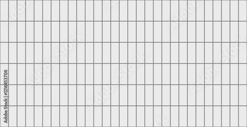 Tile subway. Stone surface. White brick wall. Seamless metro background. Kitchen pattern. Ceramic backdrop. Apron faience texture. Cement backsplash. Vintage rectangle brickwall. Vector illustration.