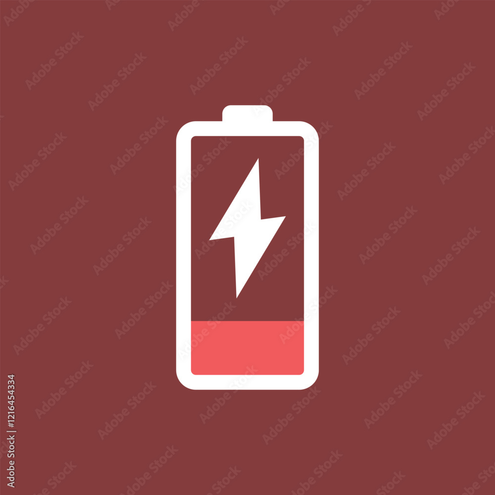 Low battery icon in flat style. Battery charging process vector illustration on isolated background. Accumulator recharge sign business concept. Low battery icon in flat style. Battery charging process vector illustration on isolated background. Accumulator recharge sign business concept.