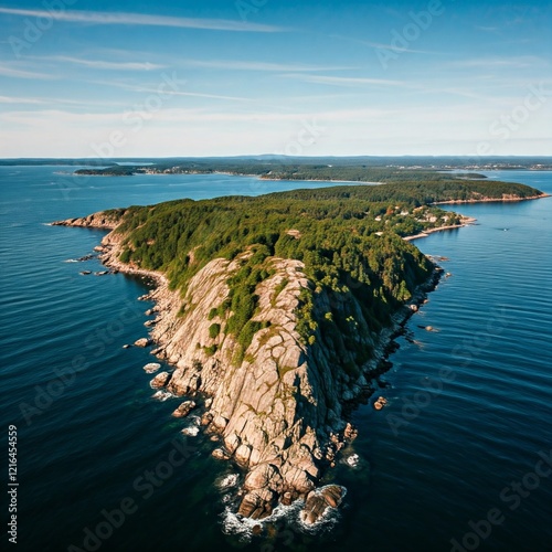 The Höga Kusten (High Coast), with dramatic cliffs, lush forests, and small coastal villages.
 photo