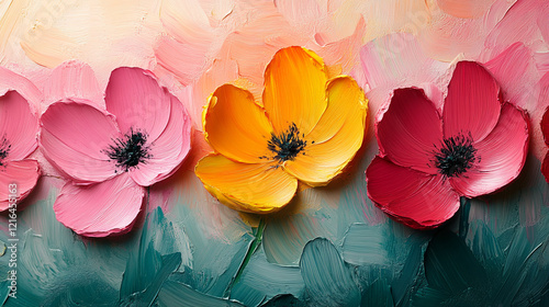 Wallpaper Mural Vibrant Abstract Painting of Poppies in a Colorful Floral Field and natural elegance. Torontodigital.ca