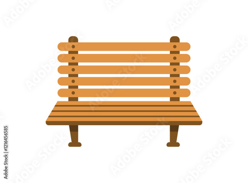 Bench icon in flat style. Comfortable rest vector illustration on isolated background. Park chair sign business concept.