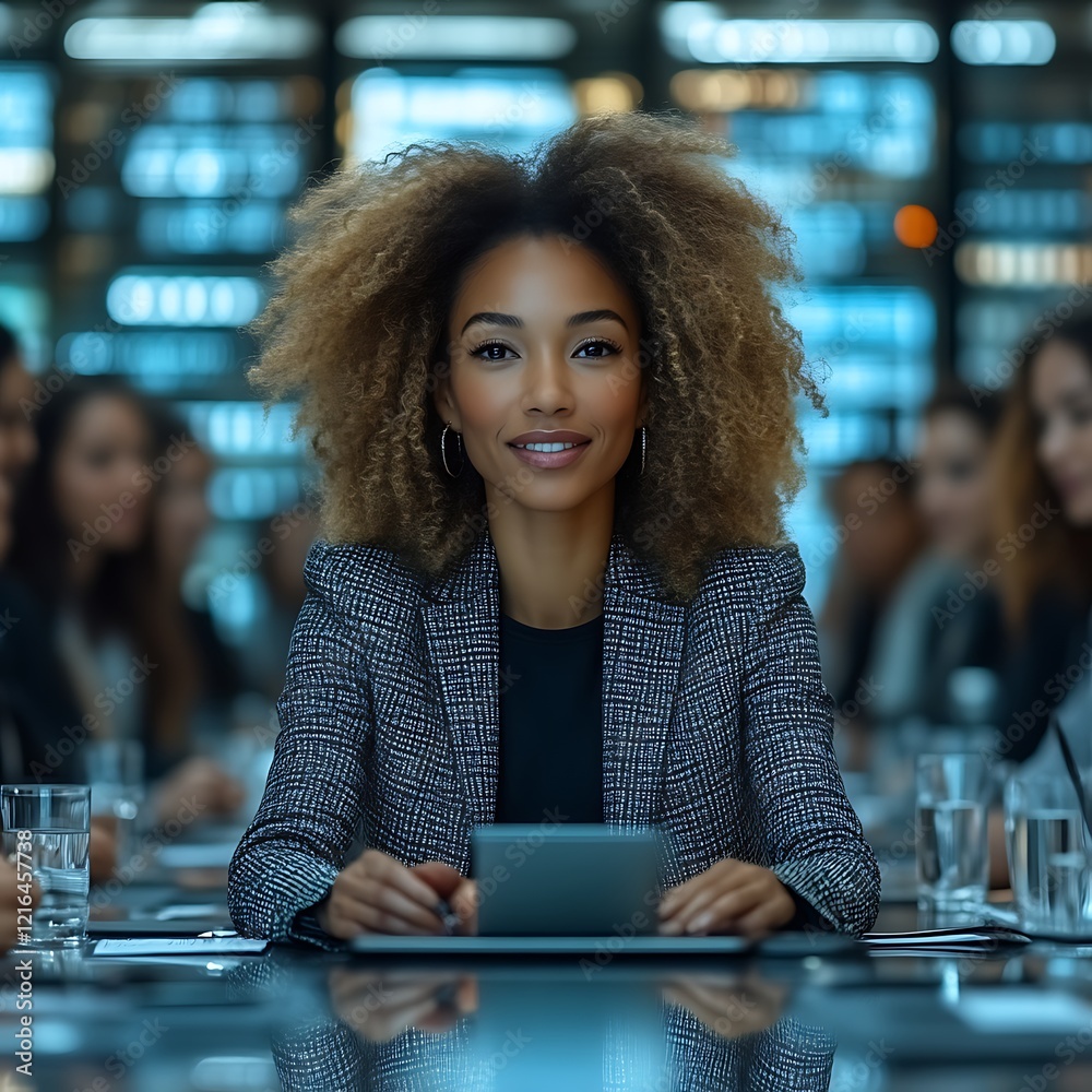 Fototapeta premium Confident businesswoman at meeting.