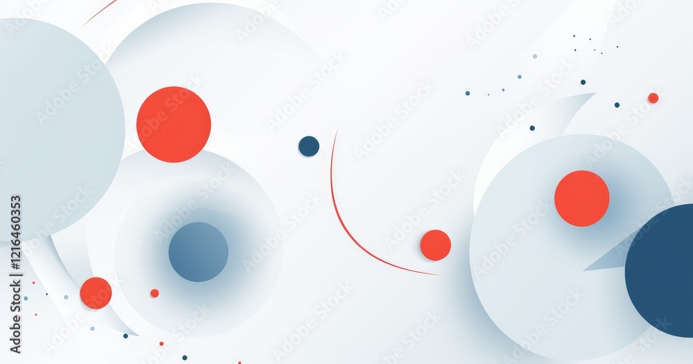Abstract design featuring circles and dots in a modern, minimalist style.