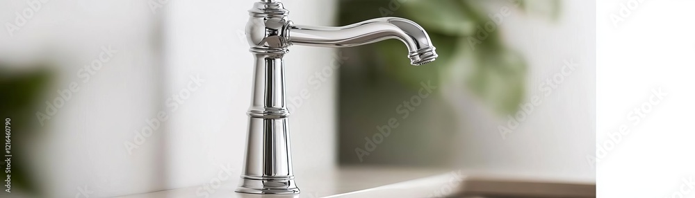 Tall chrome faucet with a swivel neck, ideal for deep farmhouse sinks Tall chrome faucet with a swivel neck, ideal for deep farmhouse sinks