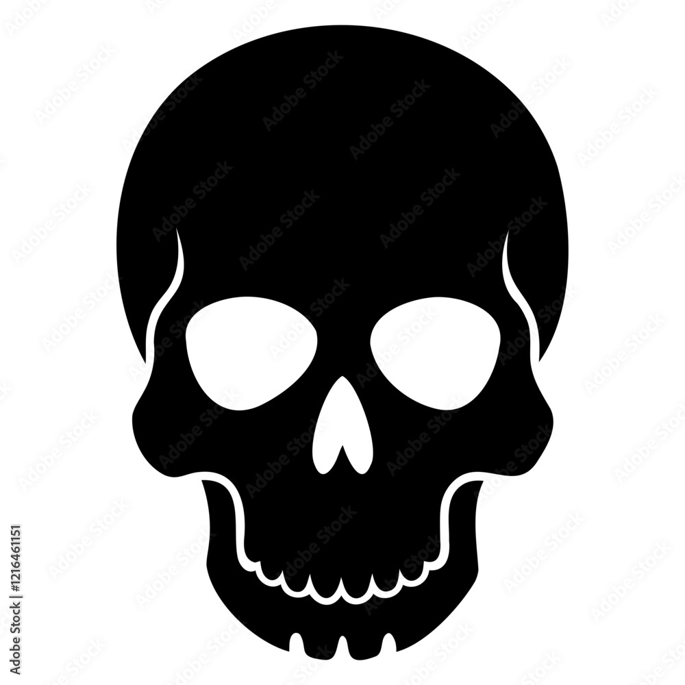 Stunning Skull Black Silhouette Vector Illustration for Creative Designs Stunning Skull Black Silhouette Vector Illustration for Creative Designs