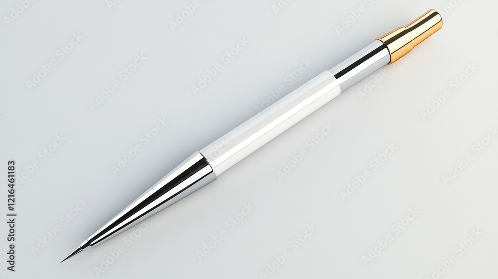 Sleek Silver and Gold Writing Instrument With Pointed Tip Sleek Silver and Gold Writing Instrument With Pointed Tip