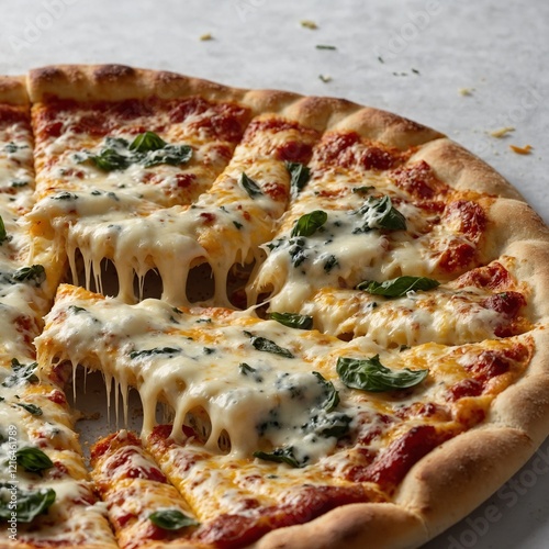 Cheesy chicken pizza with catupiry topping delight.Little Caesars Crazy Bread, bacon.
