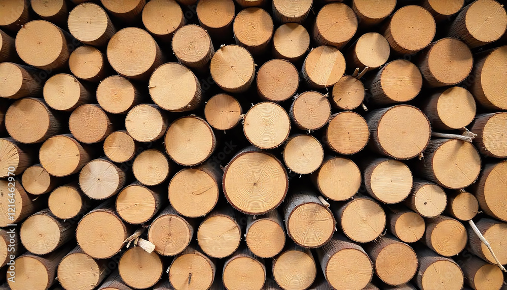 Rustic charm of stacked logs with intricate wood grain details Rustic charm of stacked logs with intricate wood grain details
