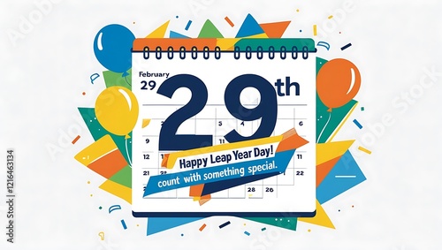 Happy Leap Year Day Calendar Celebrating February Twenty Ninth photo