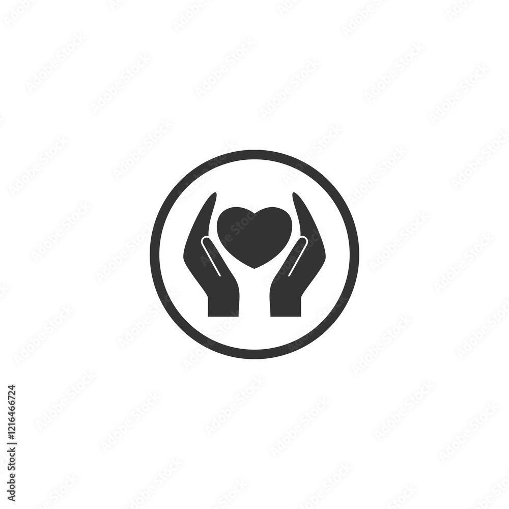 Heart in hands sign icon isolated on transparent background Heart in hands sign icon isolated on transparent background