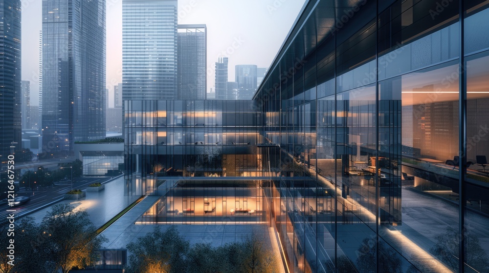 Fototapeta premium modern office buildings finance tower city