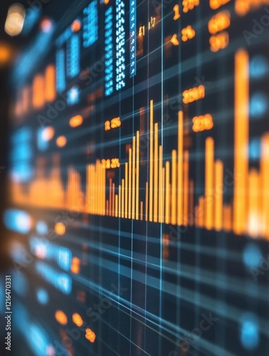 A close up of a computer screen showing a graph of stock prices