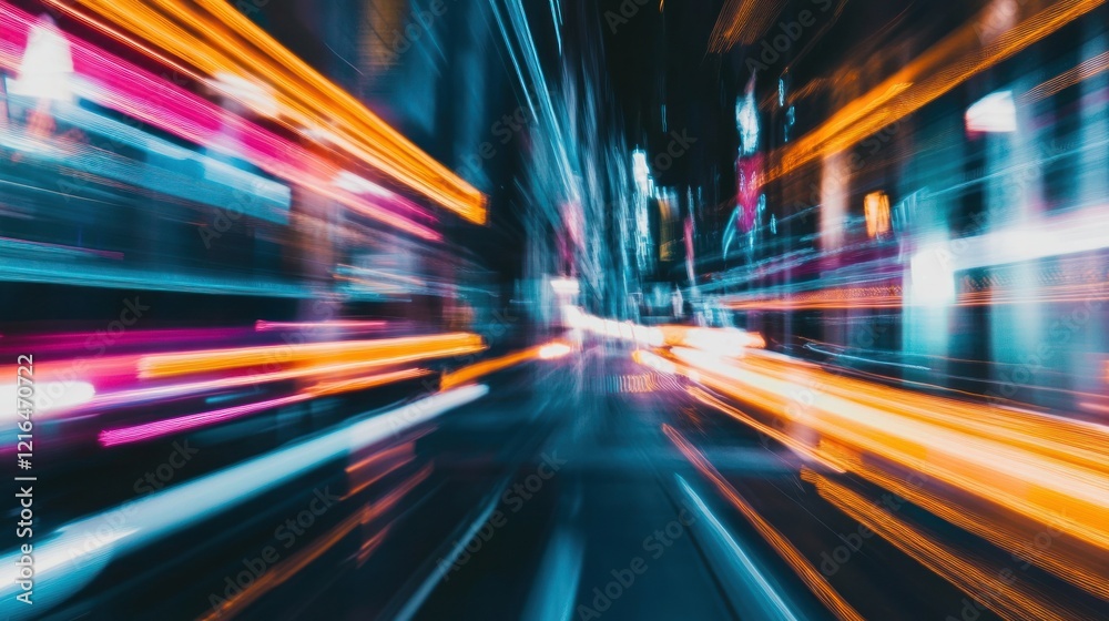 Obraz premium City Lights: A Symphony of Motion and Color