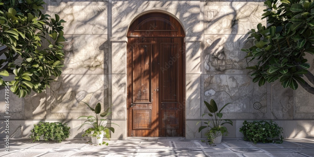 doors of an apartment building with marble doors of an apartment building with marble