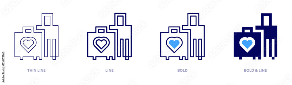 Honeymoon icon in 4 different styles. Thin Line, Line, Bold, and Bold Line. Duotone style. Editable stroke Honeymoon icon in 4 different styles. Thin Line, Line, Bold, and Bold Line. Duotone style. Editable stroke