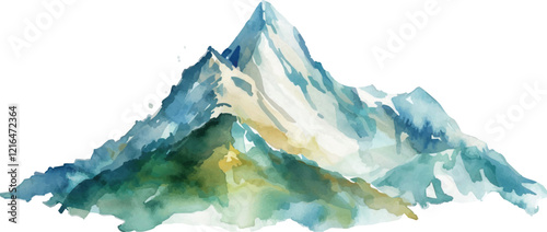 watercolor mountain landscape vector illustration,generative ai
