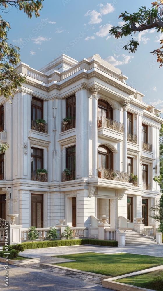 White Greek Revival house architecture neoclassical gardens White Greek Revival house architecture neoclassical gardens