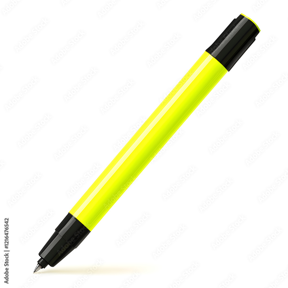 a highlighter pen in neon yellow