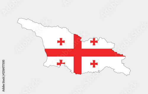 Georgia Map vector icon. Map of Georgia in Flag colors.